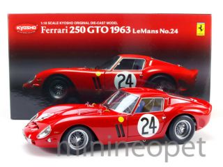 Kyosho 1963 Ferrari 250 GTO LeMans 24 1 18 Diecast Red