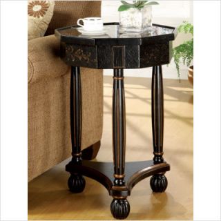 Wildon Home Ferron Decorative End Table w Inlayed Design Top Antique