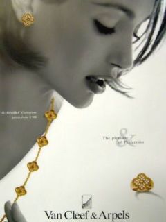 Van Cleef & Arpels $14.5K diamond & 18K YG Alhambra earrings, MINT IN