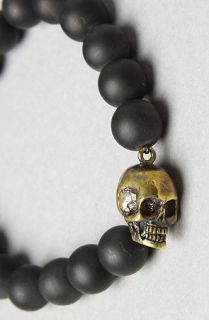 Cohen The Brass Skull Bracelet in Matte Black