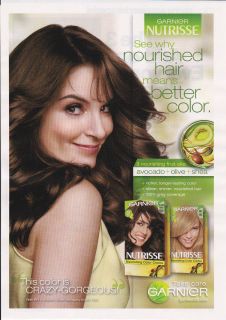  Garnier Nutrisse Hair Color Creme Magazine Print Ad Tina Fey