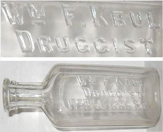 1900s Medicine Druggist Bottle Wm F Krul Louisville KY