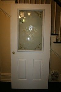 Exterior White Smooth texture Fiberglass Door with Decorative ODL