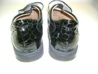 Finn Comfort Womens Black Patent Croc Loafers Shoes Sz 5 Germany