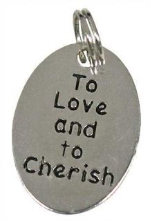 Silver Metal To Love and To Cherish Jewelry Charms   Pkg of 20 To