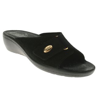 Fly Flot Silvia Leather Slide Black Womens Shoes All Sizes