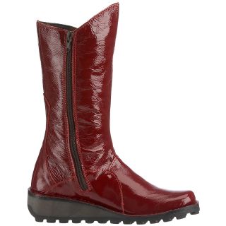 Fly London Mes Red Patent Leather New Womens Hi Boots Shoes