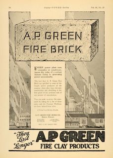 1925 Ad A.P. Green Fire Clay Brick Power Plant Missouri   ORIGINAL