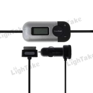 New Auto Play Smart Scan FM Radio Transmitter + Car Charger for iPod