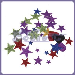 400 Lot Glittering Colorful Star Heart Foam Self Adhesive Sticker Kids