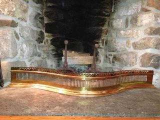  Serpentine Brass Fireplace Fender   Colonial Williamsburg