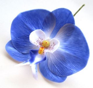 10 Blue Silk Phalaenopsis Phal Flower head Artificial Orchid lot