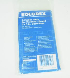 Vintage NOS Rolodex Genuine Index Tabs AG35J A Z Card file tabs 1990