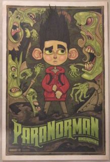 Set of Six Paranorman Film Poster Lot Mixed Paper 24 by 36 Street
