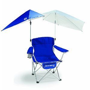 Folding Chair w Sunshade Camp Beach Picnic w Carry Bag Bottle Opener