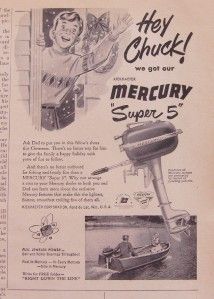  Corporation Mercury Super 5 Outboard Motor Ad Fond Du Lac Wi
