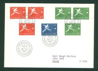 Sweden FDC 1958 World Cup Soccer Football addressed Falun