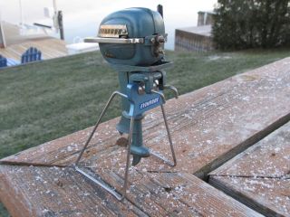 Evinrude Big Twin Toy Outboard Motor 1950s K O With Stand Runs