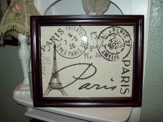 Paris decor distressed Eiffel Tower postage stamps picture frame