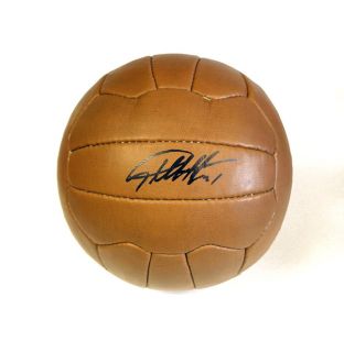 leather football signed by the World Cup hero Sir Geoff Hurst. Signed
