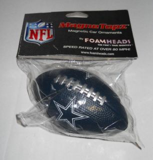  Cowboys Foamheads Magnetic Football Car Ornament New in Bag