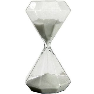 30 Minute 7.5 Diamond Faceted Sand Glass Hourglass Timer White