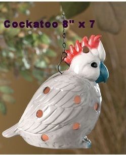 Ceramic Cockatoo Parrot Tealight Lantern Sale