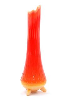  fayette slag orange footed glass vase 12 75 vintage retro fayette