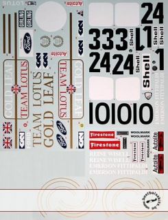  Decal Lotus 72C Early 72D for Tamiya Lotus 72D Fittipaldi Rindt
