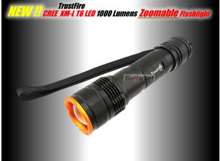 features flashlight trustfire cree xm l t6 led adjustable focus torch