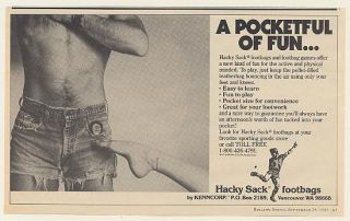 1983 Hacky Sack Footbags A Pocketful of Fun Print Ad