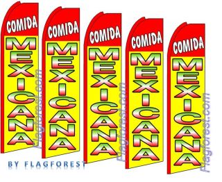 five) 11.5 COMIDA MEXICANA SWOOPER #1 FEATHER FLAGS BANNERS