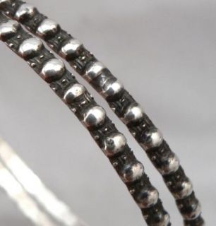 Pair Vintage Danecraft Felch Co Bumpy Sterling Silver Bangle Bracelet