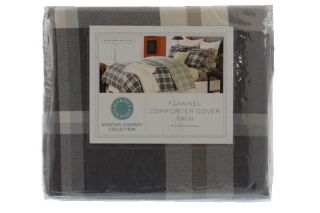  Window Pane Plaid Gray Flannel 68x86 Duvet Cover Bedding Twin