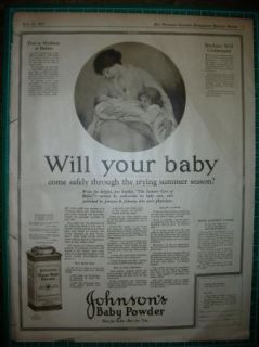 Johnsons Baby Powder Fletchers Castoria 1922 Vintage Poster Sized