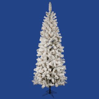  Flocked Unlit Slim Pencil Christmas Tree No Lights not Prelit FP