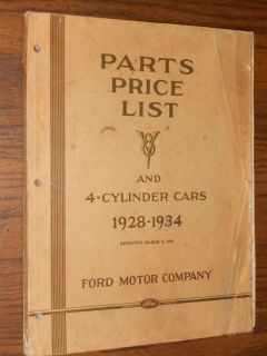  Ford Parts Catalog RARE Original 29 30 31 32 33 34 Parts Book
