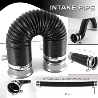 360° FLEXIBLE COLD AIR INTAKE PIPE DUCT TUBE KIT W/ MOUNTING CLAMPS