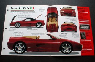 1997 Ferrari F355 Spider Unique Imp Brochure