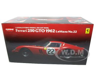 Brand new 118 scale diecast model of Ferrari 250 GTO 1962 LeMans #22
