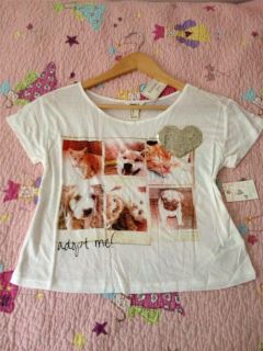  Size XL Crop Top Sequins Pets NWT Boxy Shirt Cats Dogs Forever 21 Kids