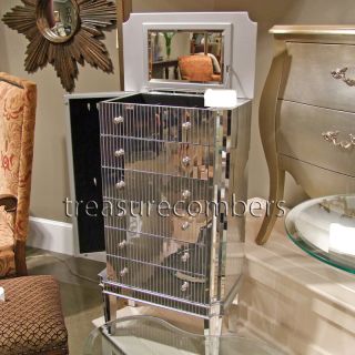art deco mirrored jewelry box cabinet armoire chic
