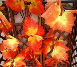  Silk Garland Faux Red Maple Plant Ivy Leaf Wedding Flower Deco
