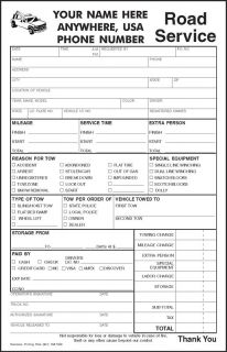 Part Towing Invoice Road Service Form