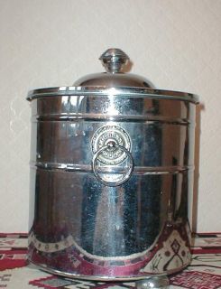 Antique Coal Bucket with Lid Log Bin Art Deco Chrome Very Stylish