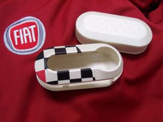 Cinquecento Fiat 500 key cover white red and checkered flag box of two
