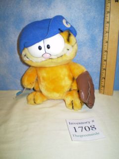 Garfield Baseball Fan with Hat Mitt Plush 1981 Dakin