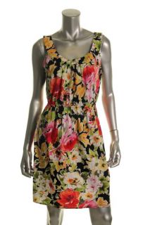 Tiana B New Multi Color Floral Print Scoop Neck Sleeveless Casual