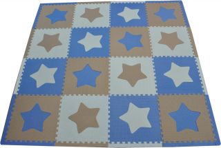 Stars Blue Eva Foam Playmat Floor Mat Set Tadpoles New
