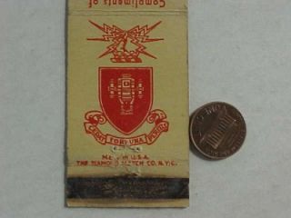1940s WWII Era Fort Sill Oklahoma Officers Mess US Army Matchbook